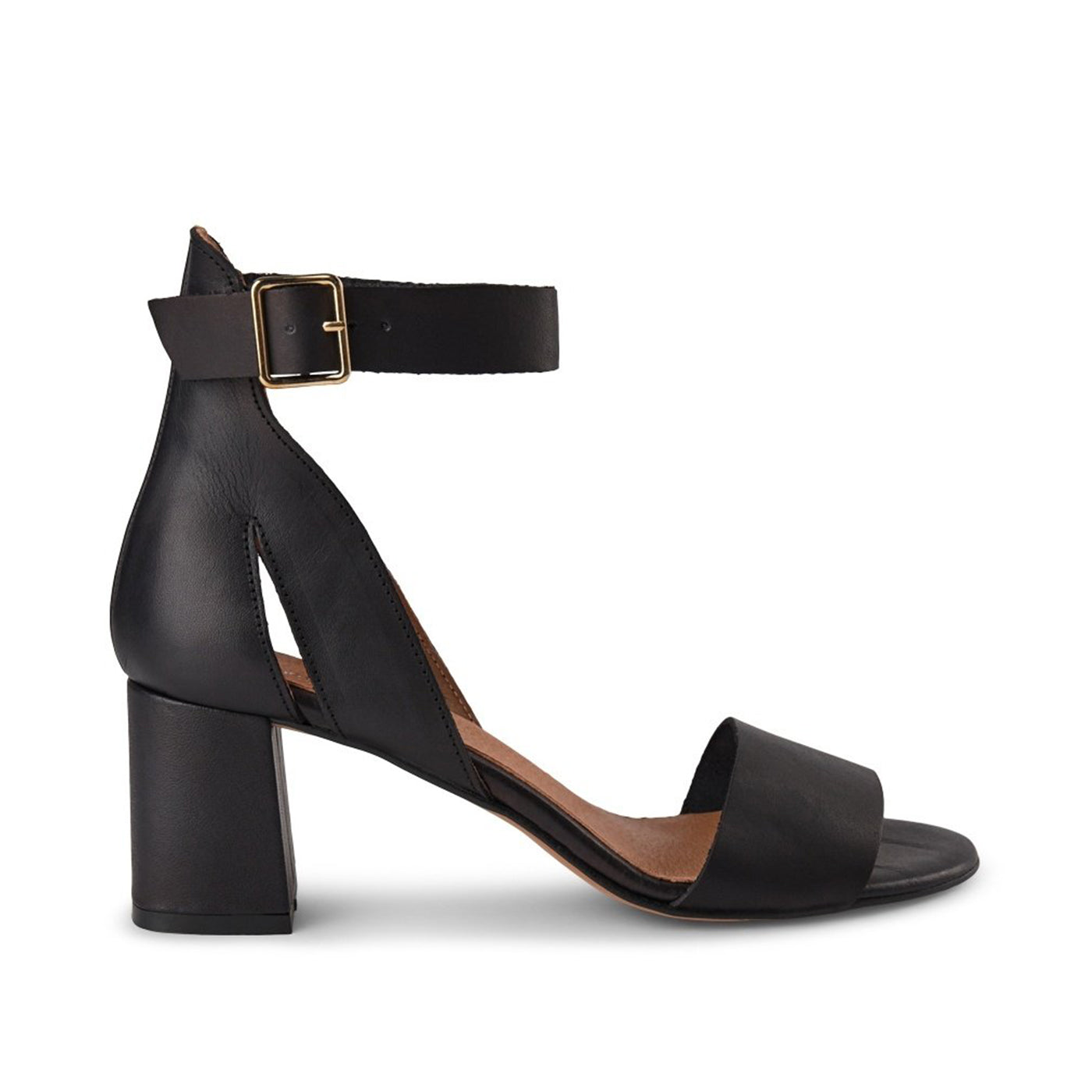 May Leather Heeled Sandal BLACK SHOE THE BEAR US