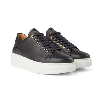 SHOE THE BEAR WOMENS Adina Leather Sneaker Sneakers 110 BLACK