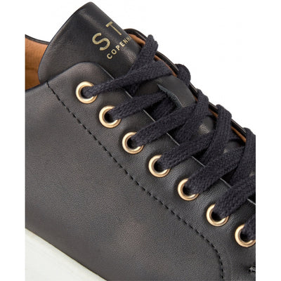 SHOE THE BEAR WOMENS Adina Leather Sneaker Sneakers 110 BLACK