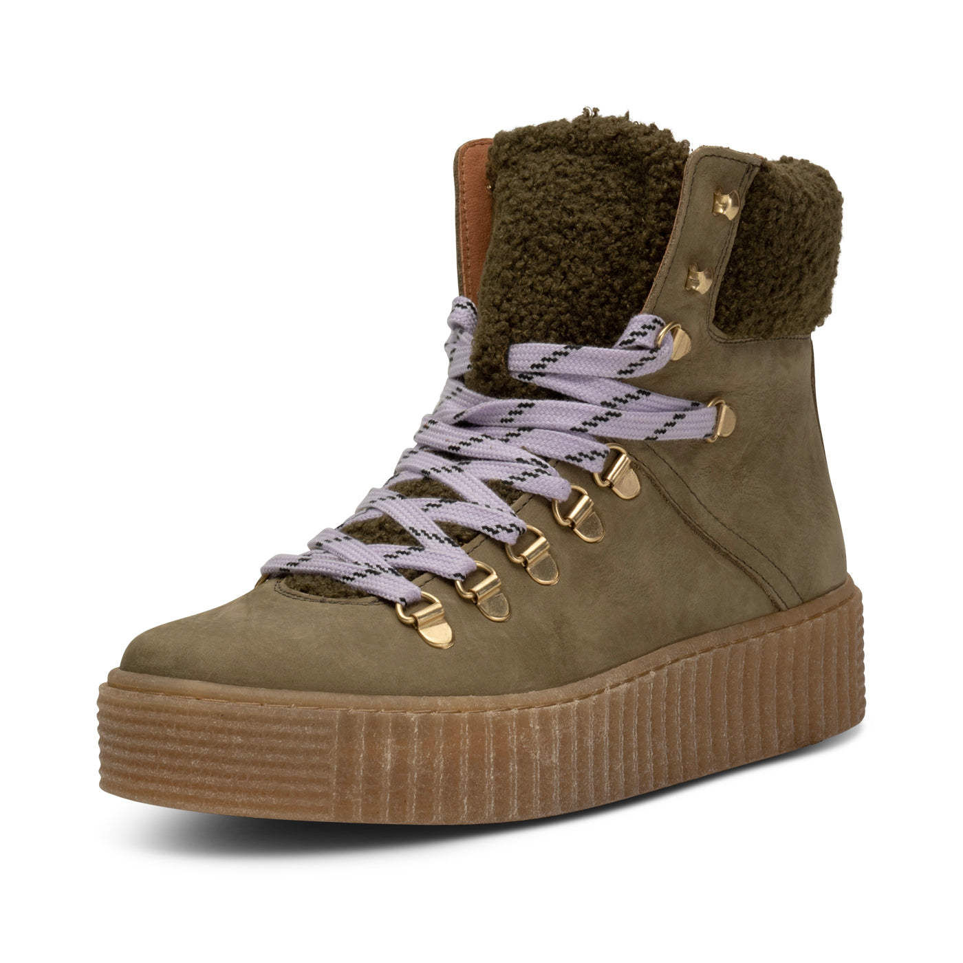 SHOE THE BEAR WOMENS Agda Boot Nubuck Leather Boots 151 KHAKI