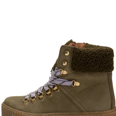 SHOE THE BEAR WOMENS Agda Boot Nubuck Leather Boots 151 KHAKI