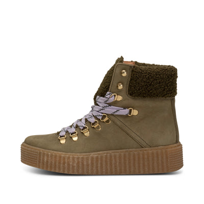 SHOE THE BEAR WOMENS Agda Boot Nubuck Leather Boots 151 KHAKI