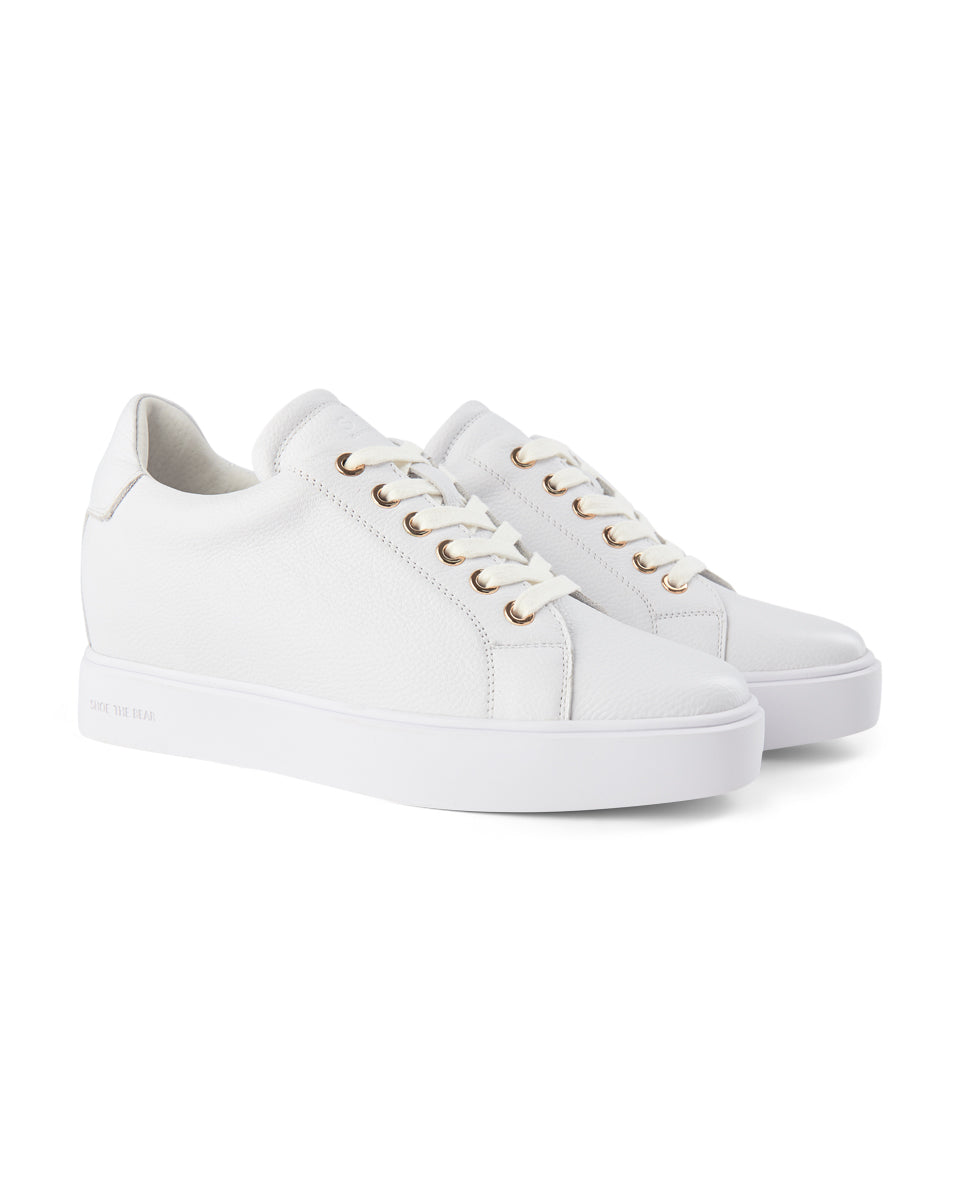 SHOE THE BEAR WOMENS Ava Grain Sneakers Sneakers 120 WHITE