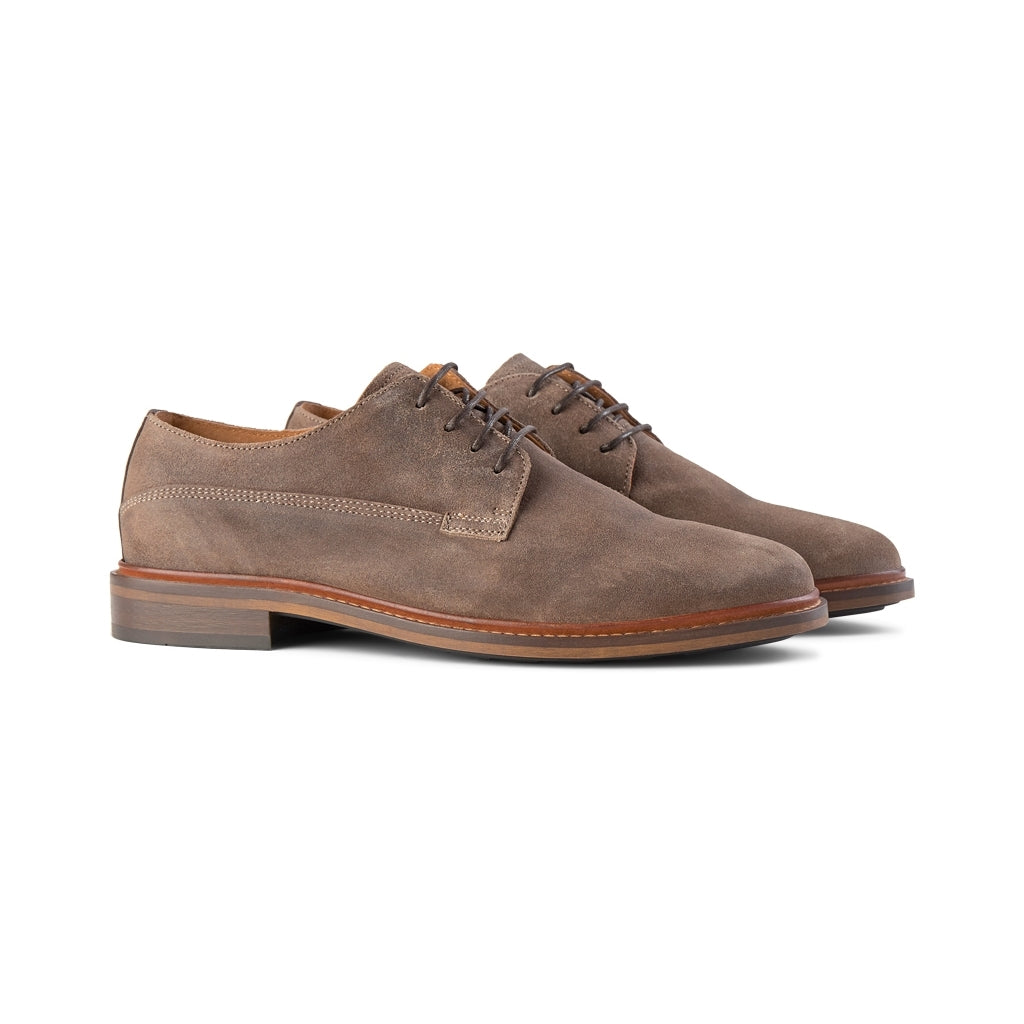 SHOE THE BEAR MENS Frontier Suede Derby Shoes 160 TAUPE