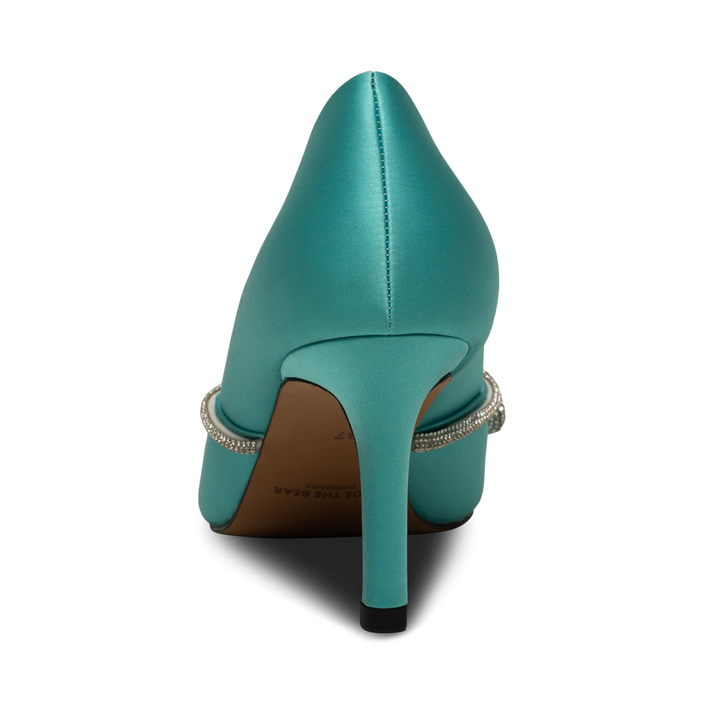 SHOE THE BEAR WOMENS Harper Bow Heel Satin Heels 185 TURQUOISE