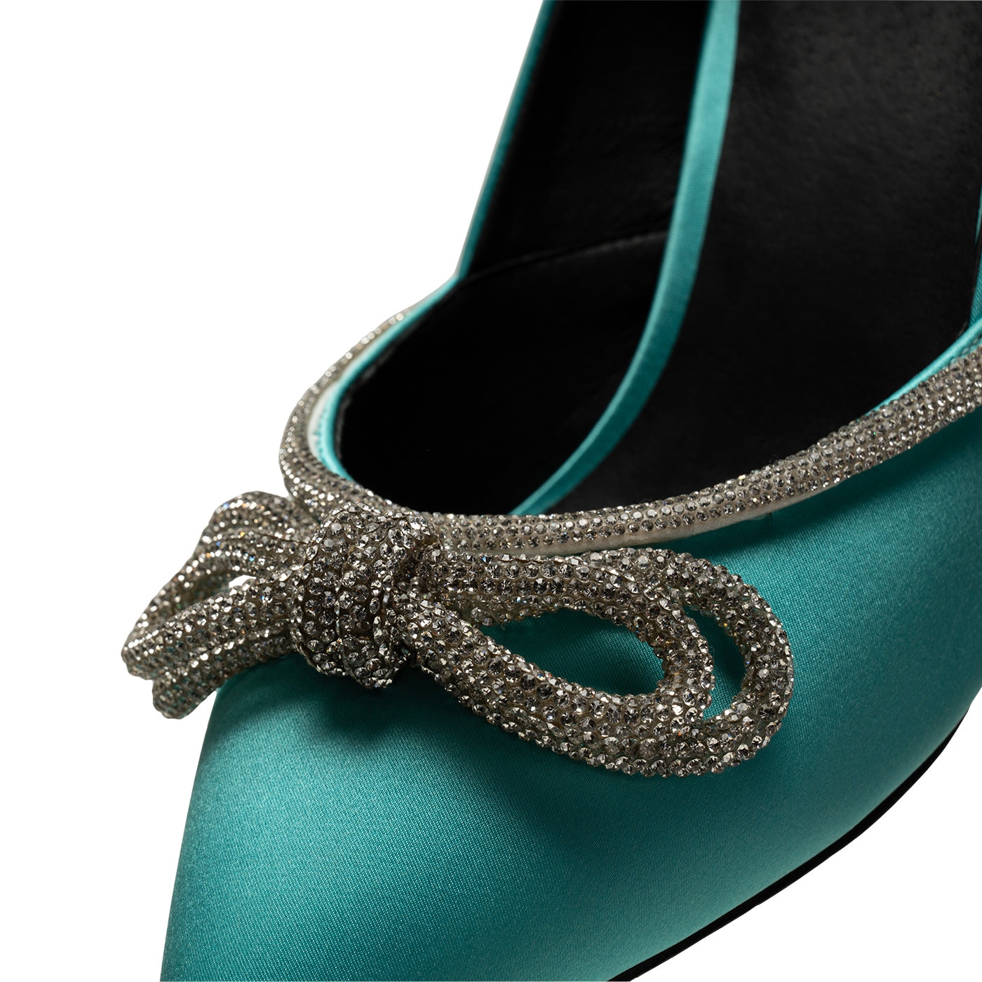 SHOE THE BEAR WOMENS Harper Bow Heel Satin Heels 185 TURQUOISE