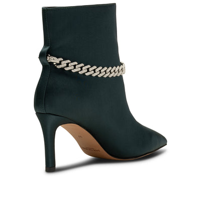 SHOE THE BEAR WOMENS Harper Chain Bootie Satin Boots 984 TEAL