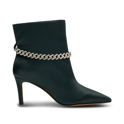 SHOE THE BEAR WOMENS Harper Chain Bootie Satin Boots 984 TEAL