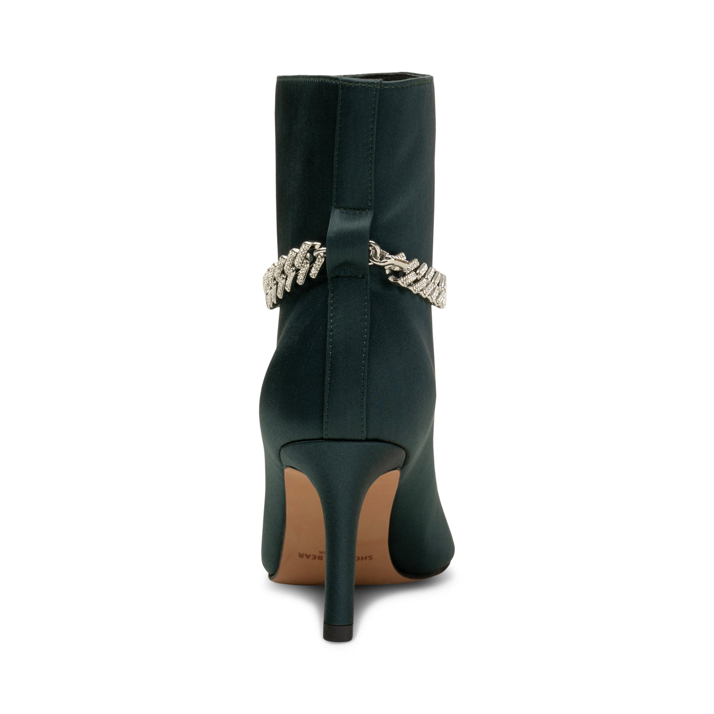 SHOE THE BEAR WOMENS Harper Chain Bootie Satin Boots 984 TEAL