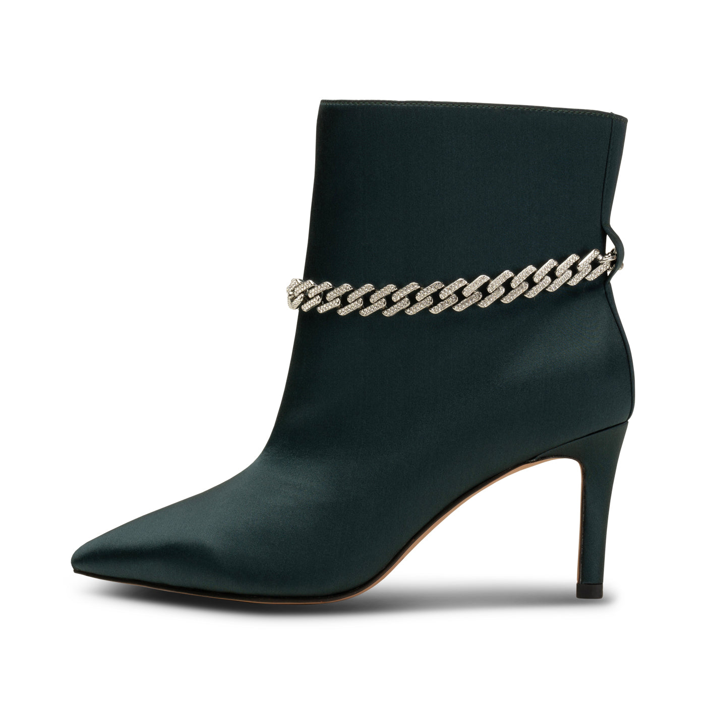 SHOE THE BEAR WOMENS Harper Chain Bootie Satin Boots 984 TEAL