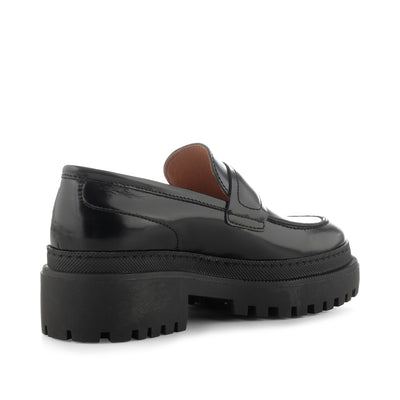 SHOE THE BEAR WOMENS Iona loafer leather Loafers 815 BLACK HIGH SHINE