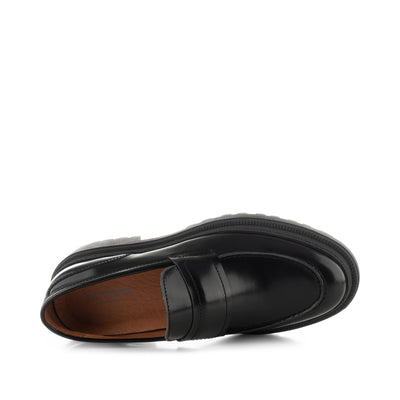 SHOE THE BEAR WOMENS Iona loafer leather Loafers 815 BLACK HIGH SHINE