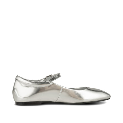 SHOE THE BEAR WOMENS Maya metallic ballerina Ballerina 985 SILVER METALLIC