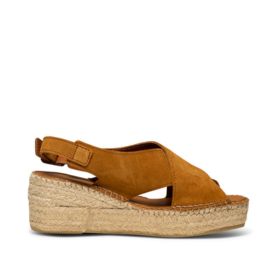 SHOE THE BEAR WOMENS Orchid wedge suede Espadrilles 135 TAN