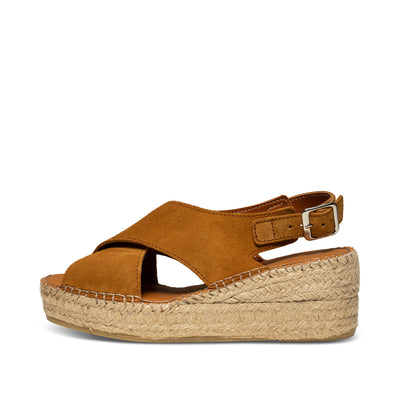 SHOE THE BEAR WOMENS Orchid wedge suede Espadrilles 135 TAN