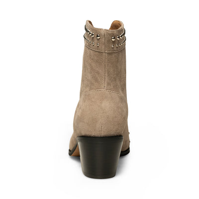 SHOE THE BEAR WOMENS Annika western stud suede Boots 160 TAUPE