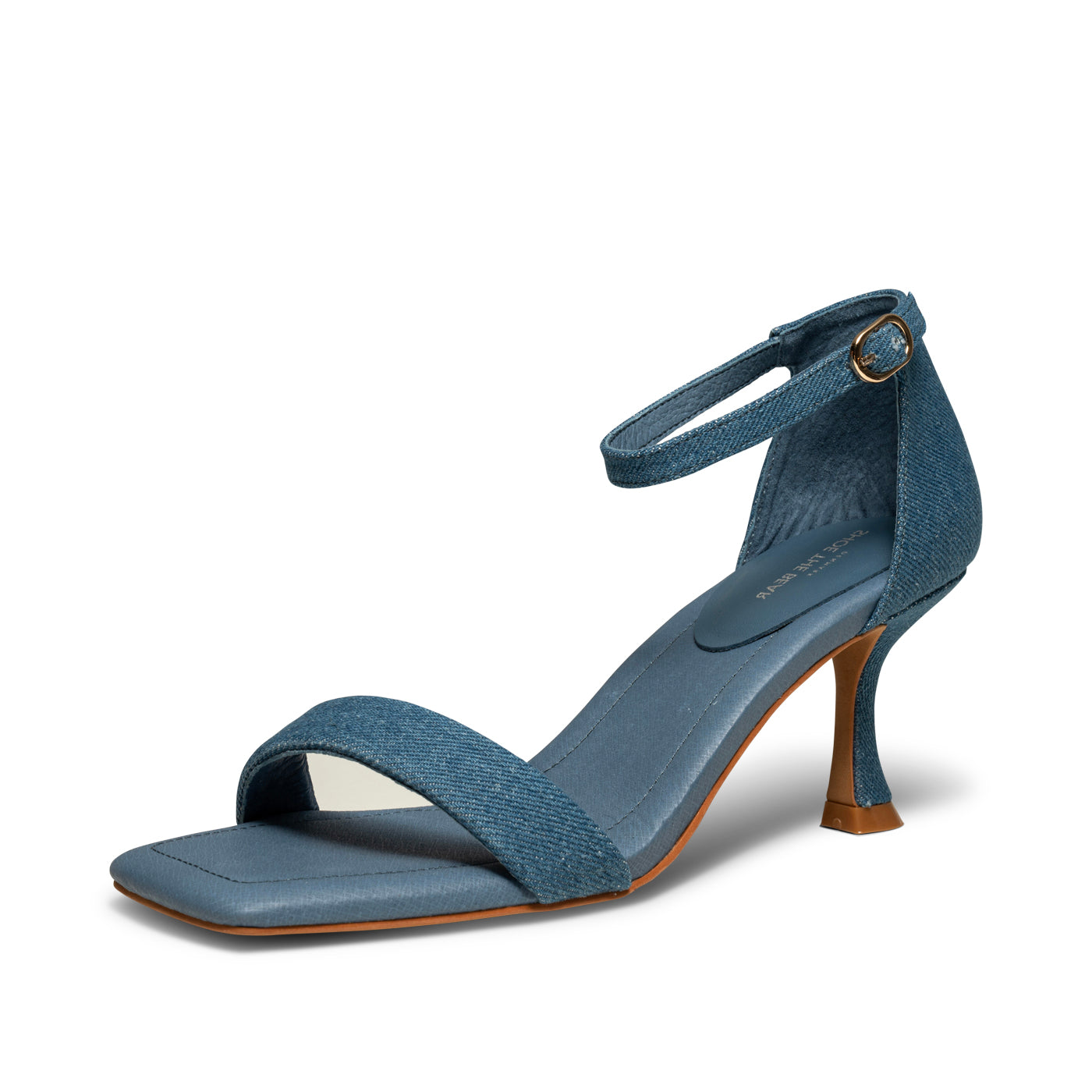 SHOE THE BEAR WOMENS Leah ankle strap Heel Sandals 035 Denim