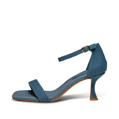 SHOE THE BEAR WOMENS Leah ankle strap Heel Sandals 035 Denim