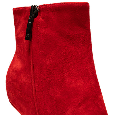 SHOE THE BEAR WOMENS Vega Bootie Suede Heels 123 Fire Red