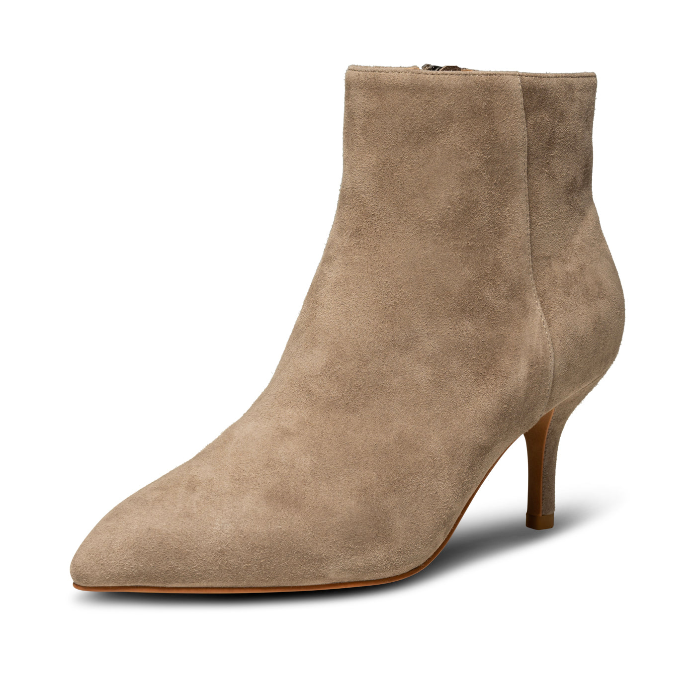 SHOE THE BEAR WOMENS Vega Bootie Suede Heels 160 TAUPE