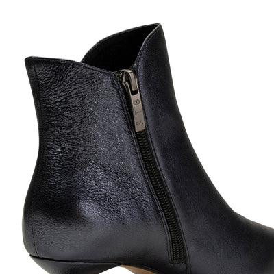 SHOE THE BEAR WOMENS Saga boot leather Heels 982 MIDNIGHT METALLIC