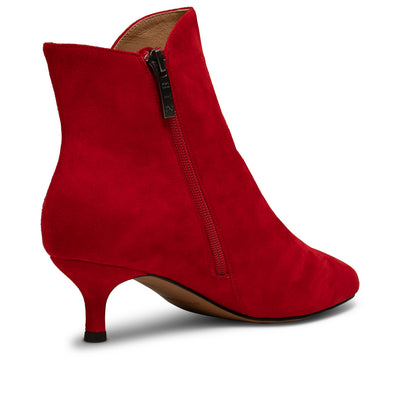 SHOE THE BEAR WOMENS Saga boot suede Heels 123 Fire Red