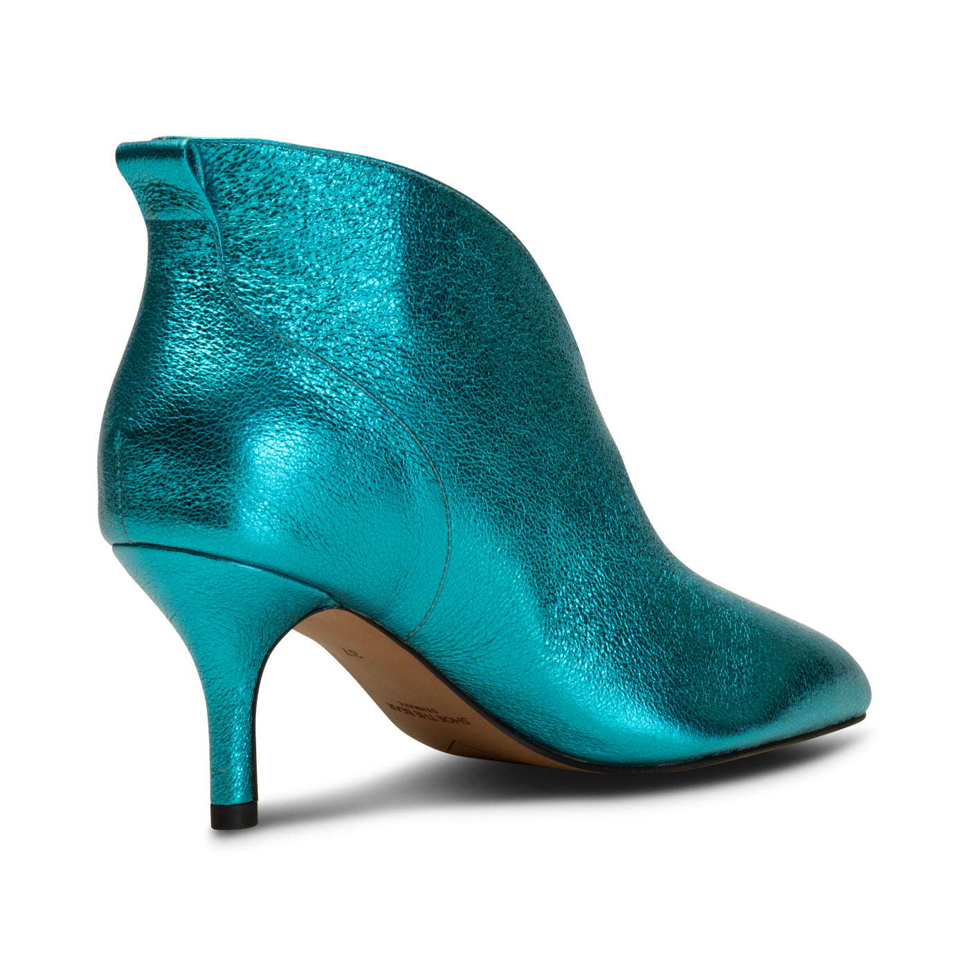 SHOE THE BEAR WOMENS Valentine heel leather Ankle Boots 983 TURQUOISE METALLIC