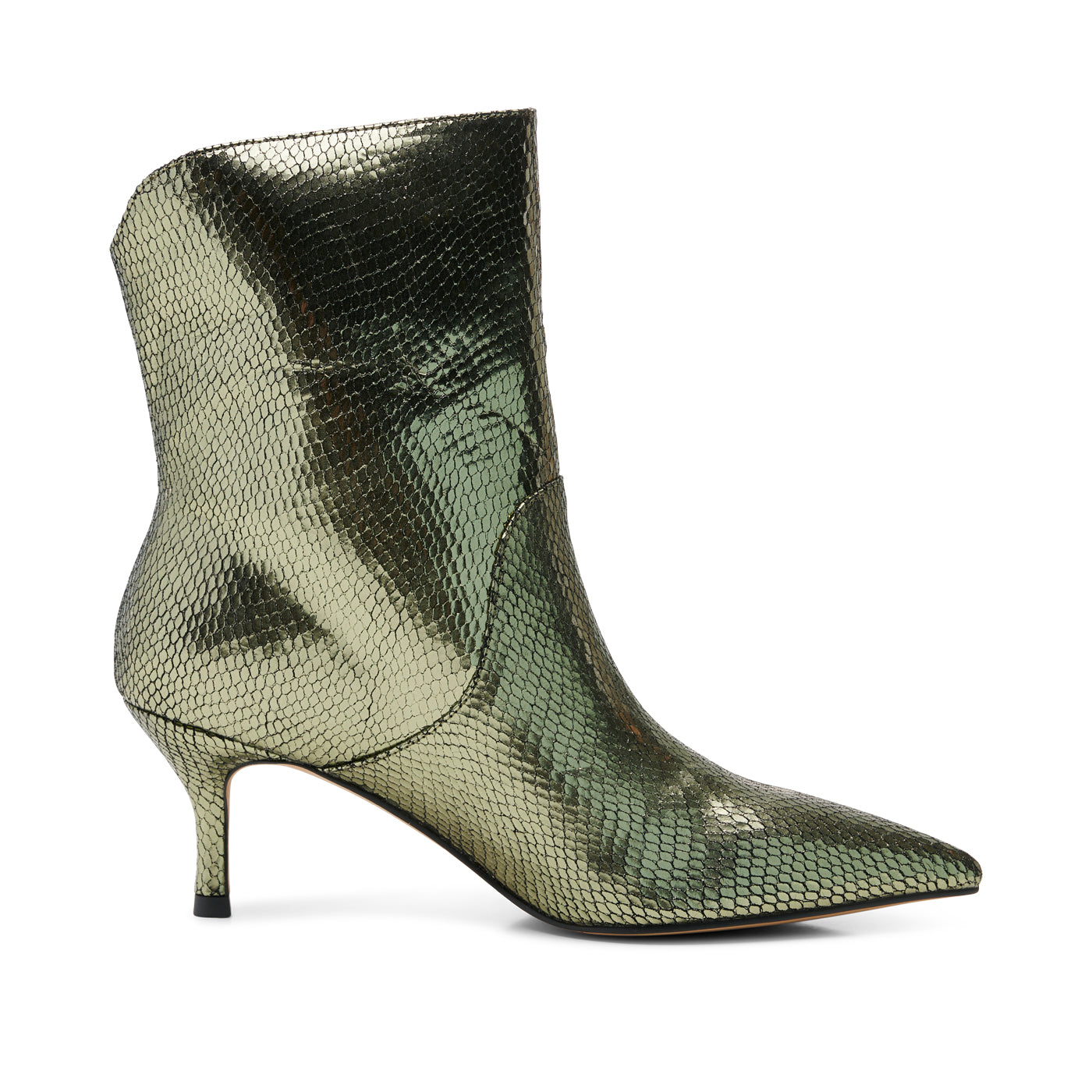 SHOE THE BEAR WOMENS Amia bootie leather Heels 931 SILVER OLIVE