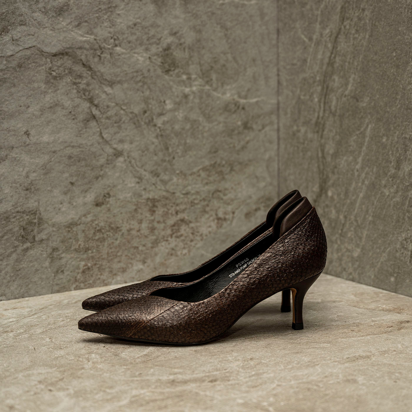 Fendi First - Brown leather high-heeled slingbacks | Fendi