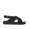 SHOE THE BEAR WOMENS Astrid Suede Sandals Flat Sandals 111 BLACK / BLACK