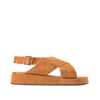 SHOE THE BEAR WOMENS Astrid Suede Sandals Flat Sandals 132 COGNAC