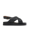 SHOE THE BEAR WOMENS Atrid sandal leather Flat Sandals 111 BLACK / BLACK