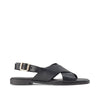 SHOE THE BEAR WOMENS Bay Cross Sandal Flat Sandals 110 BLACK