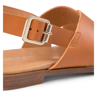 SHOE THE BEAR WOMENS Bay Cross Sandal Flat Sandals 132 COGNAC