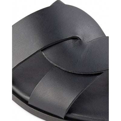 SHOE THE BEAR WOMENS Bay sandal leather Flat Sandals 110 BLACK