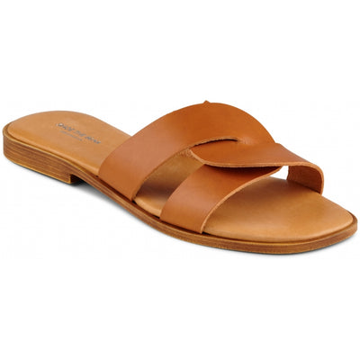 SHOE THE BEAR WOMENS Bay sandal leather Flat Sandals 132 COGNAC