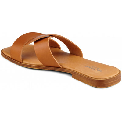 SHOE THE BEAR WOMENS Bay sandal leather Flat Sandals 132 COGNAC