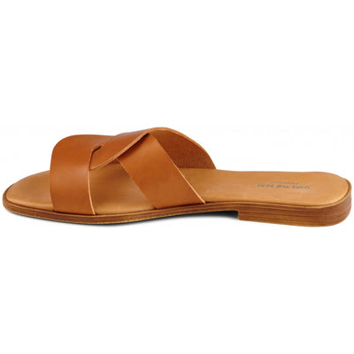 SHOE THE BEAR WOMENS Bay sandal leather Flat Sandals 132 COGNAC
