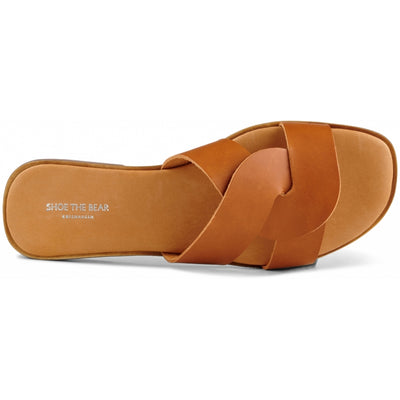 SHOE THE BEAR WOMENS Bay sandal leather Flat Sandals 132 COGNAC