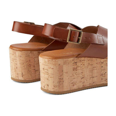 SHOE THE BEAR WOMENS Begonia Cross Sandals Leather Wedge 135 TAN