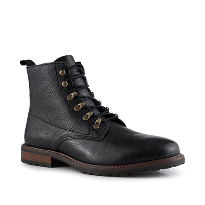 SHOE THE BEAR MENS Brigade Leather Boot Boots 116 BLACK / BROWN