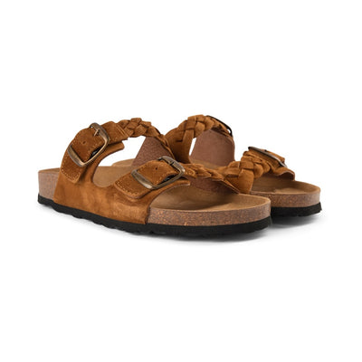 SHOE THE BEAR WOMENS Cara sandal suede Flat Sandals 135 TAN