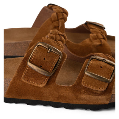 SHOE THE BEAR WOMENS Cara sandal suede Flat Sandals 135 TAN
