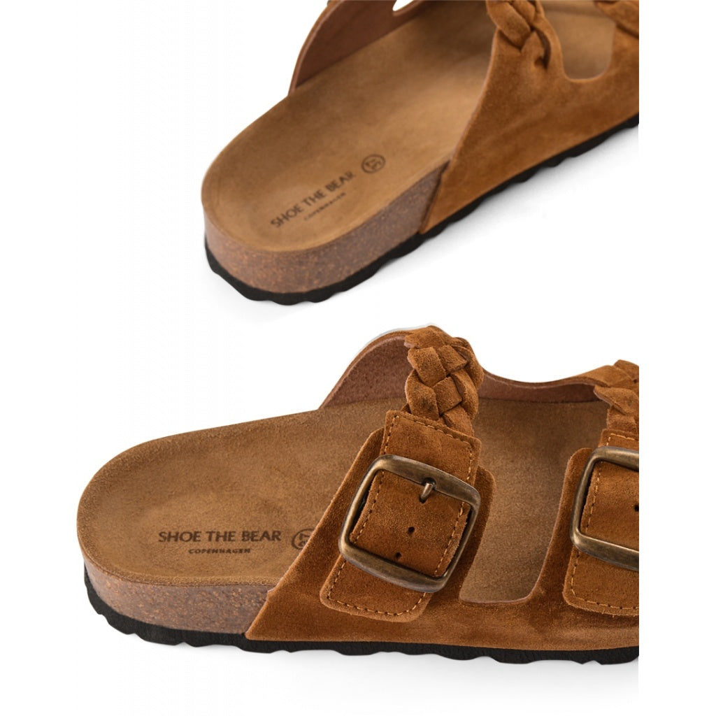 SHOE THE BEAR WOMENS Cara sandal suede Flat Sandals 135 TAN