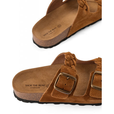 SHOE THE BEAR WOMENS Cara sandal suede Flat Sandals 135 TAN