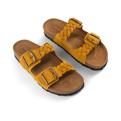 SHOE THE BEAR WOMENS Cara sandal suede Flat Sandals 230 YELLOW