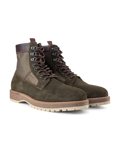 SHOE THE BEAR MENS Comrade Suede & Textile Lace-up Boot Boots 151 KHAKI