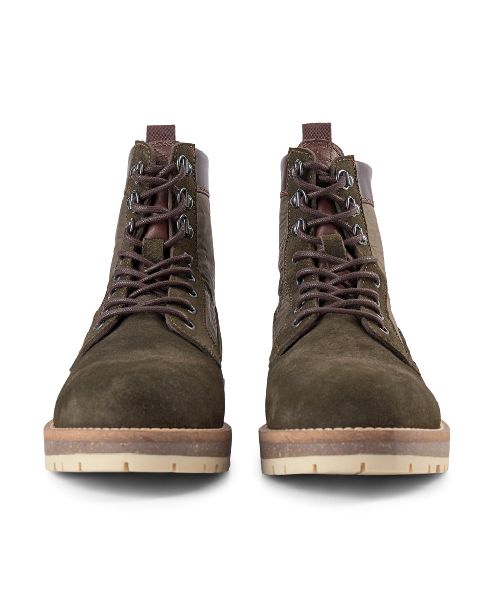 SHOE THE BEAR MENS Comrade Suede & Textile Lace-up Boot Boots 151 KHAKI