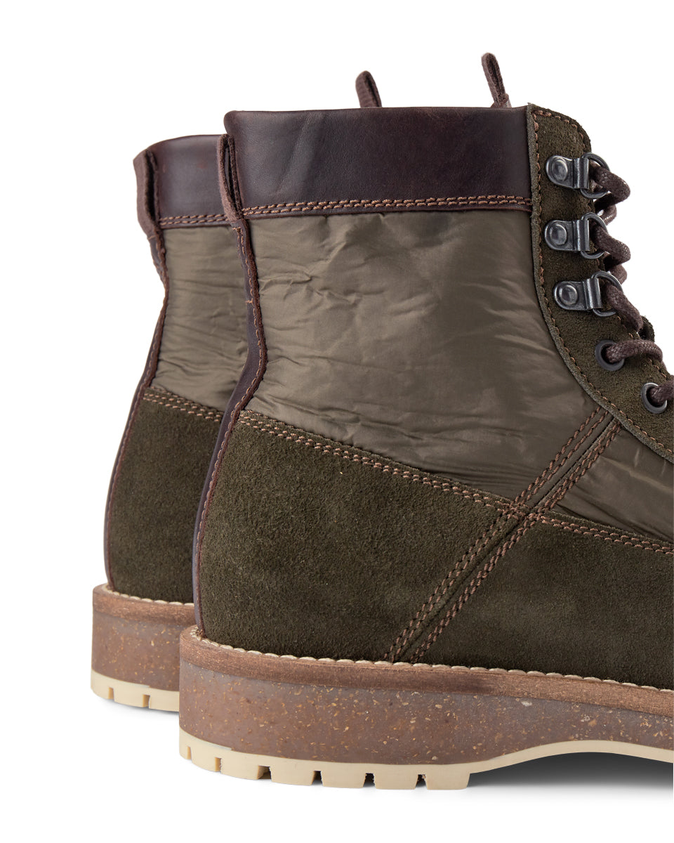 SHOE THE BEAR MENS Comrade Suede & Textile Lace-up Boot Boots 151 KHAKI
