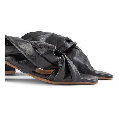 SHOE THE BEAR WOMENS Elodie Twist Mules Heel Sandals 110 BLACK